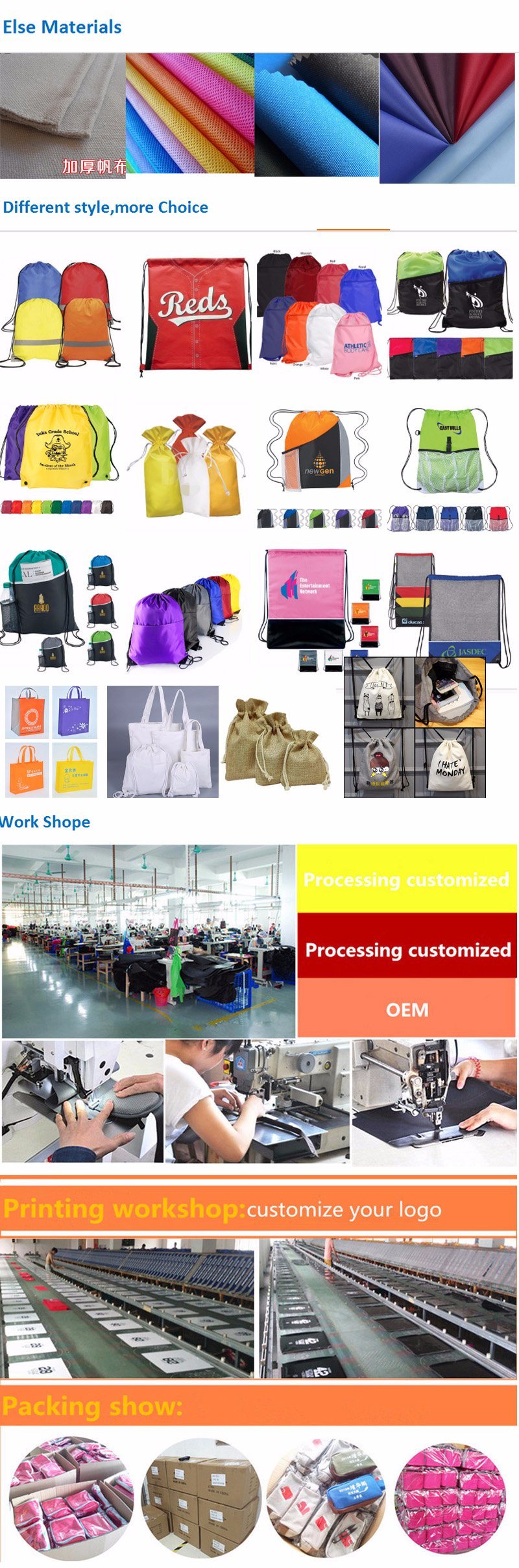 Wholesale Promotional Tote Custom Printing Kraft Paper Bag