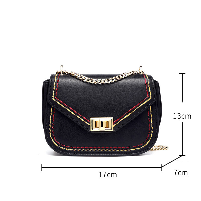 in Stock 2020 New Trendy Cowhide Shoulder Messenger Bag Casual Chain Mini Square Handbag Wholesale