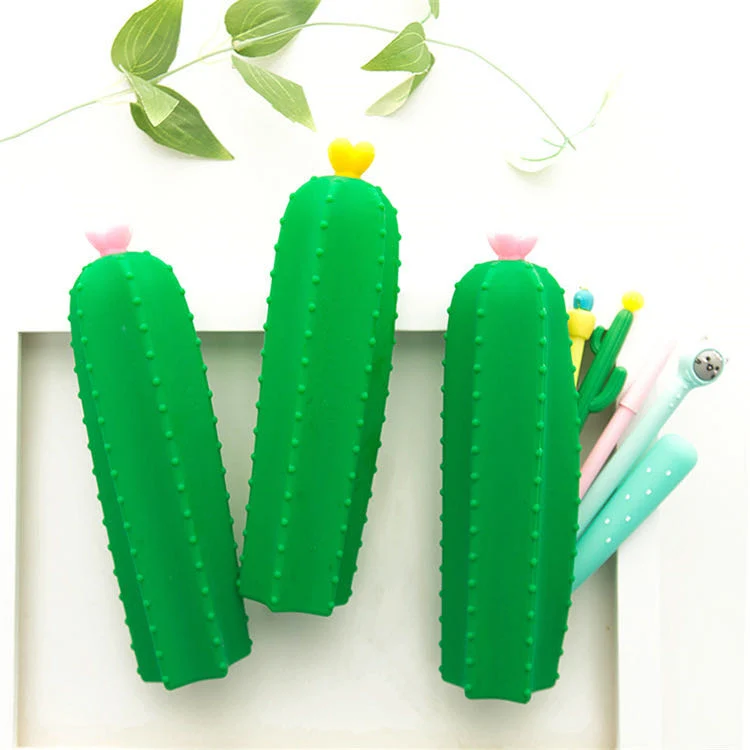 Silicone Cute Vegetable Cactus Pencil Case Simple Creative Primary and Secondary School Storage Stationery Pencil Case