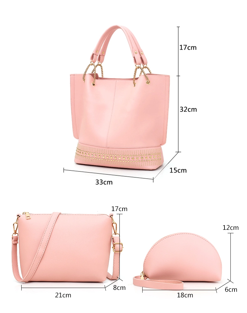 Sh1482 3PCS Ladies Tote Bag Set+Messenger Bag+Card Package, 2020 PU Women Bags Sets
