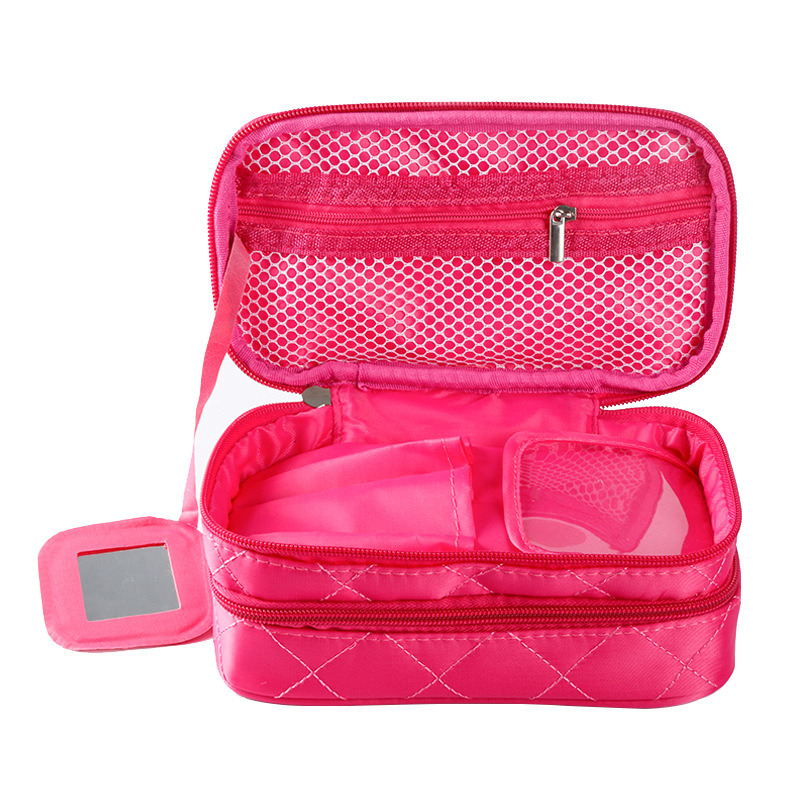Waterproof Double-Layer Cosmetic Case Portable Travel Fashion Storage Makeup Bag