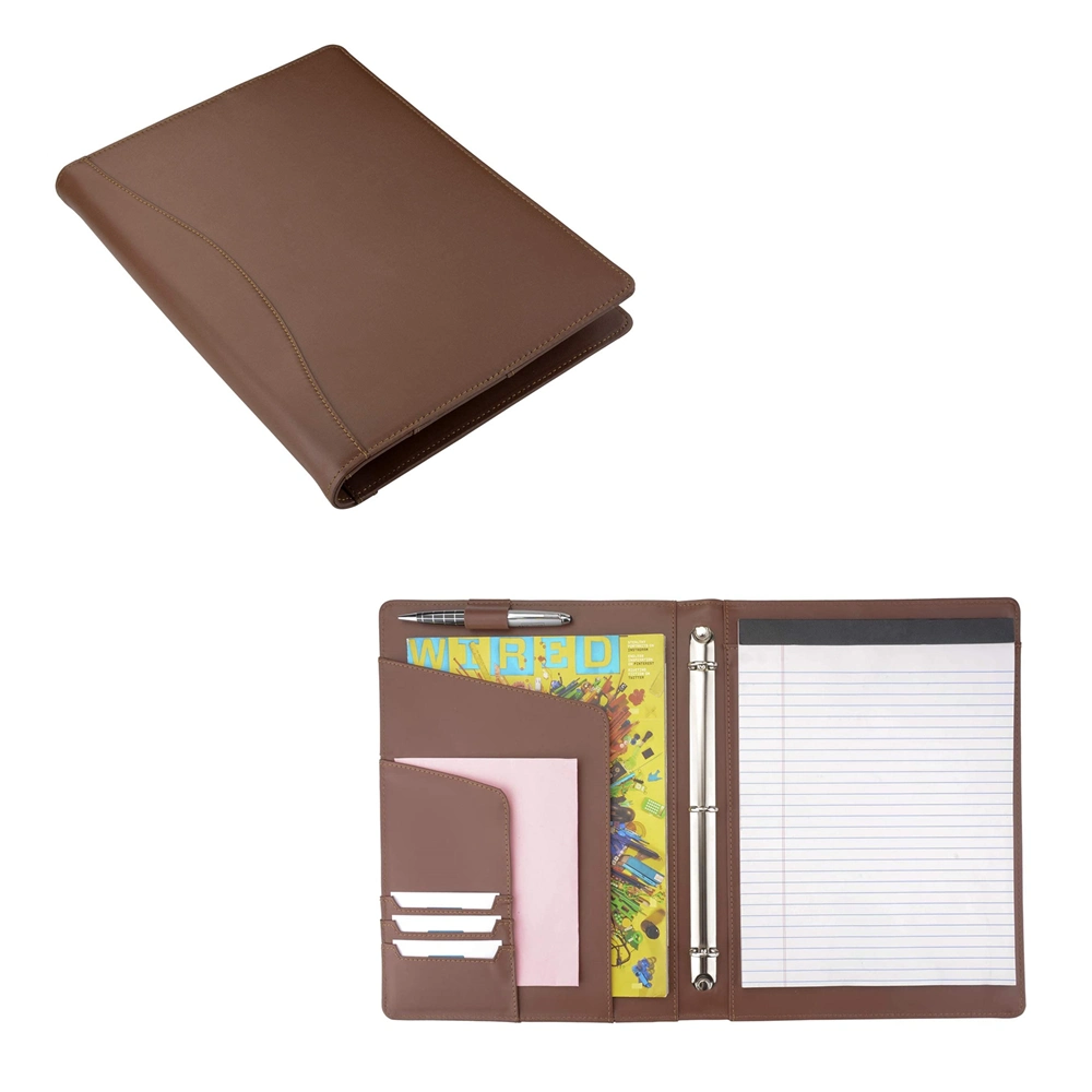 Presentation Meeting Organizer Business A4 Portfolio PU Leather File Folder 3 Ring Binder