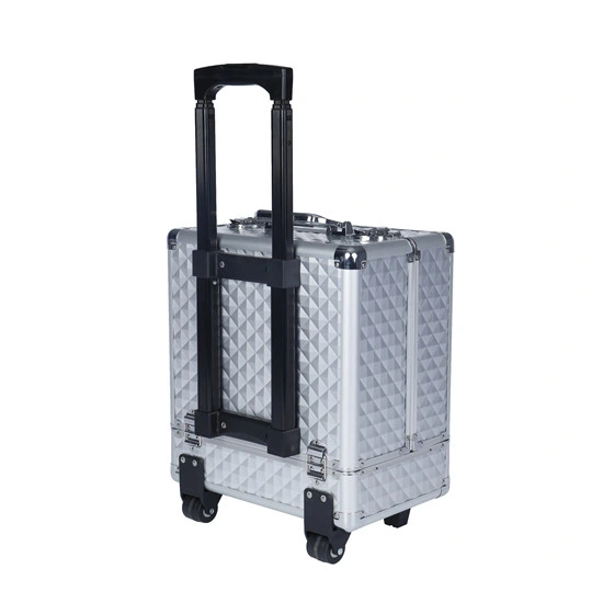 Silver Trolley Makeup Cosmetic Beauty Case