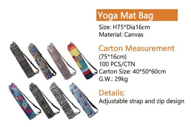 Waterproof Custom Hemp Yoga Bag Yoga Mat Bag Carry Canvas Bag