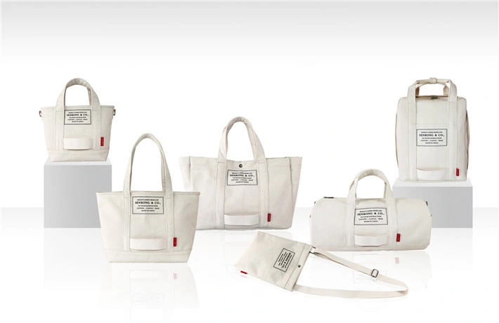High Capacity New Simple PU Stitching Canvas Tote Bag Ladies Shoulder Bag
