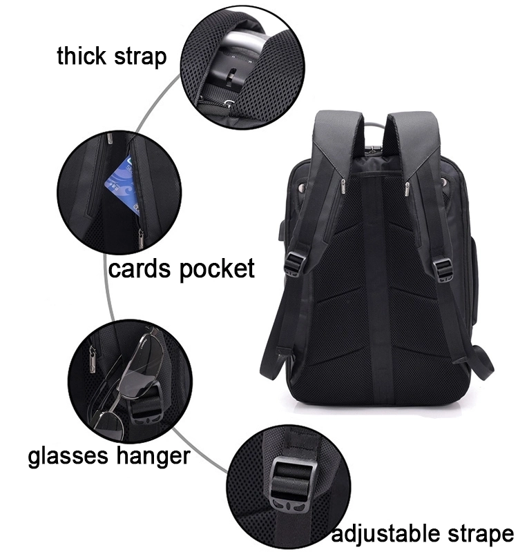 Anti-Theft USB Charging Briefcase Notebook Bags Business Laptop Backpack