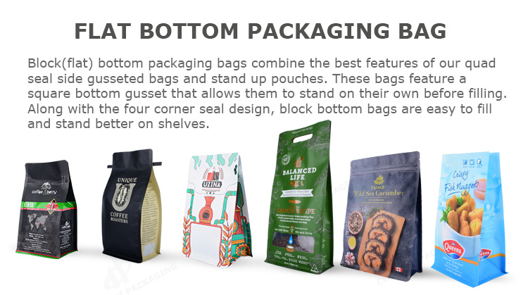 Strong Sealing Zip Lock Zipper Bag Flat Bottom