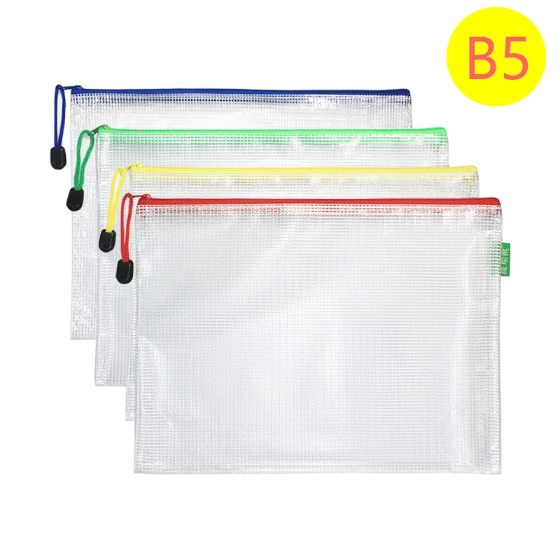 Good Price Portable Transparent B5 PVC Stationery Storage Student Teacher Officer Document File Bag