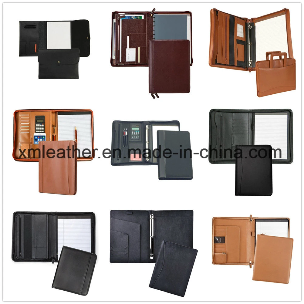 Leather File Folder Tablet Holder A4 Size Folder with Notepad