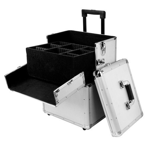 Aluminium Cosmetic Case, Beauty Case with Trolley, New Aluminum Case