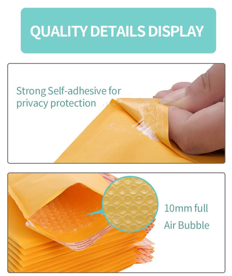 Custom Size Plastic Bubble Mailer Recycled Aluminium Foil Bubble Envelope