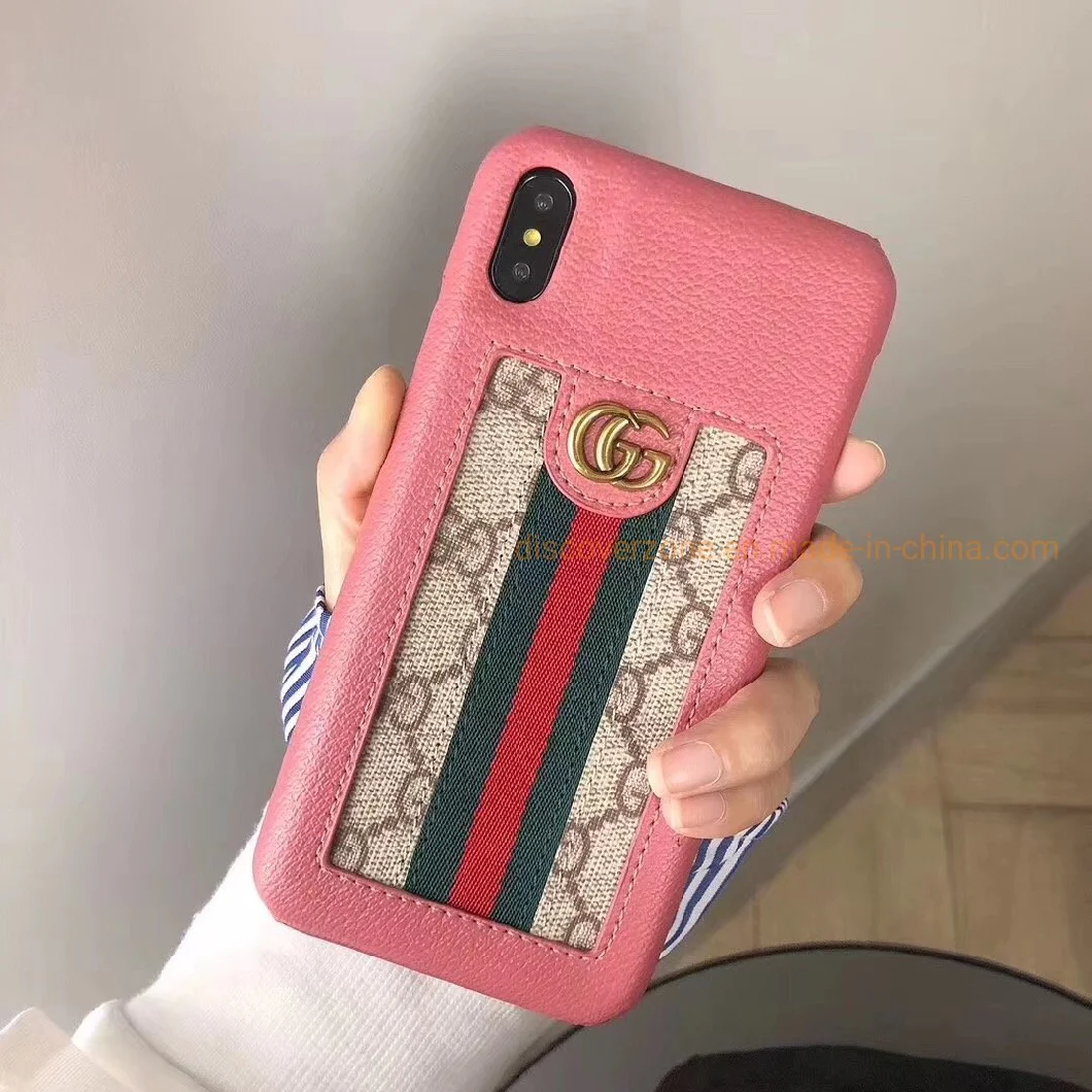Made in China Brands Logo Leather Mobile Phone Case Double G Fashion Phone Case
