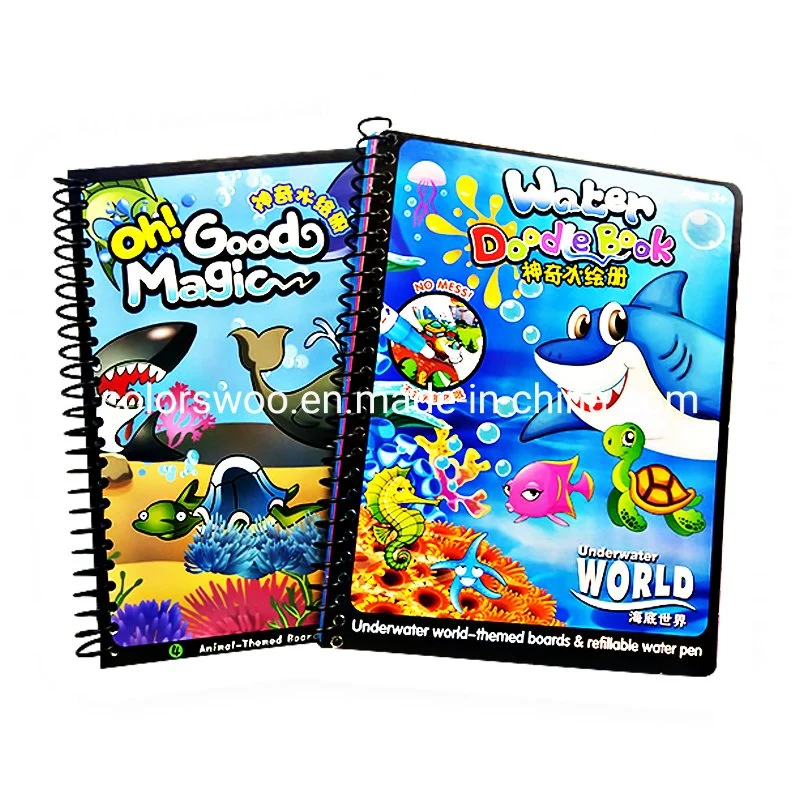 Colorful Magic Water Drawing Book Doodle Book with Magic Pen-Underwater World