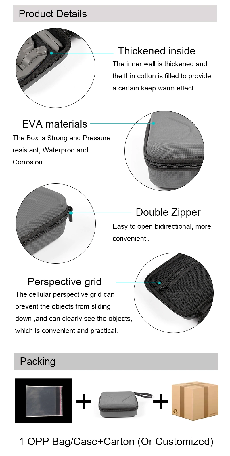 PU Leather EVA Shockproof Digital Camera Bag Case Pouch Storage Box EVA Case