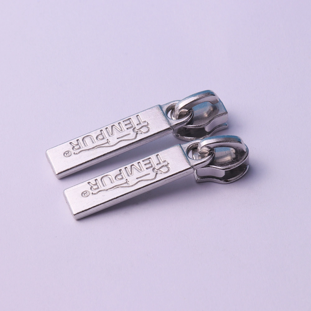 Custom Trademark Logo Brand Promotion Round Pull Ring Zipper Head Nylon Zipper Slider for Windbreaker