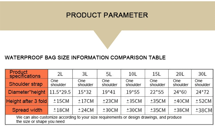 Manufacturer PVC Waterproof Bucket Bag Outdoor Travel Beach Bag