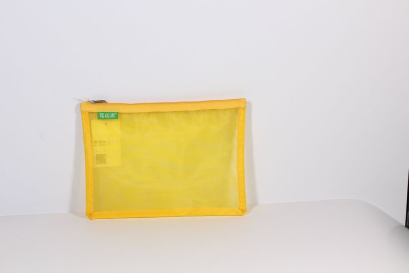 Environmentally Nylon Mesh Reusable Durable A6 Document Stationery Pouch Zipper Bag