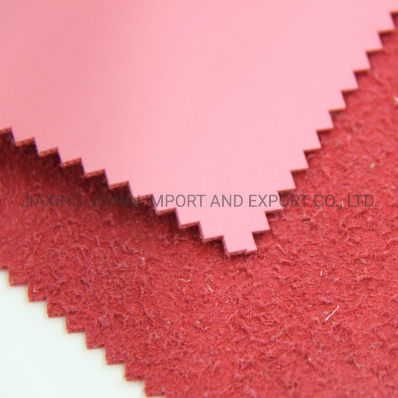 Leather Flocked PVC Leather for Shoes and Bags, Bonded Leather