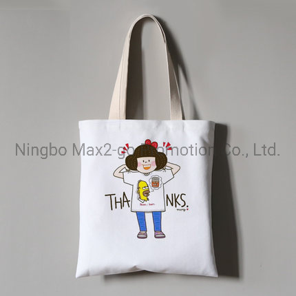 Customized Fashion School Canvas Cotton Tote Shopping Bag