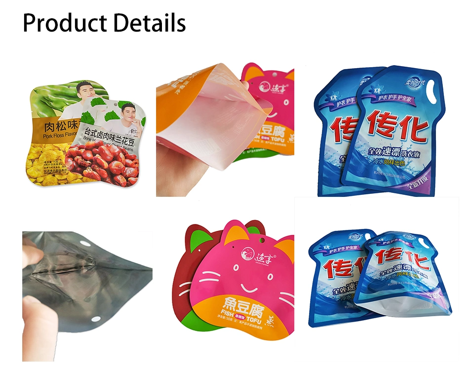 Custom Printed Clear Drink Reusable Food Food Packaging Plastic Pouch Shaped Pouch