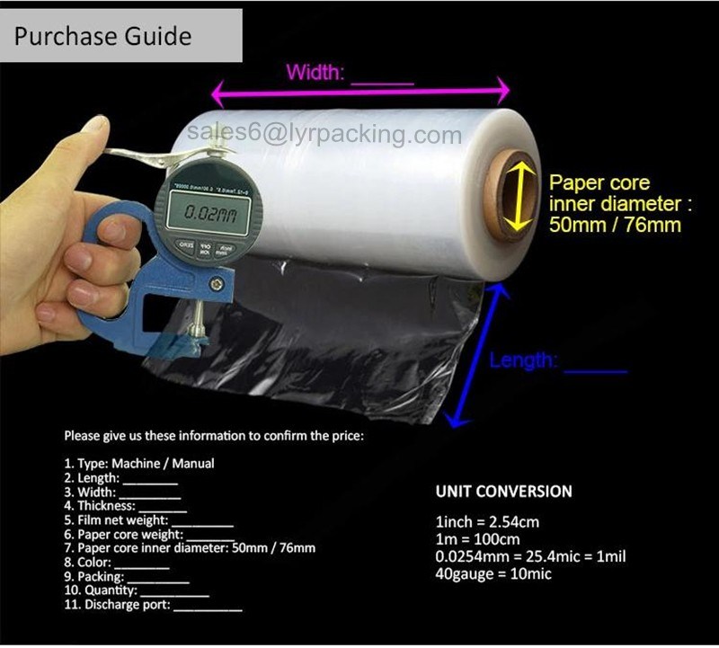 Hand Use 18" X 1500FT Stretch Film Clear Plastic Shrink Wrap