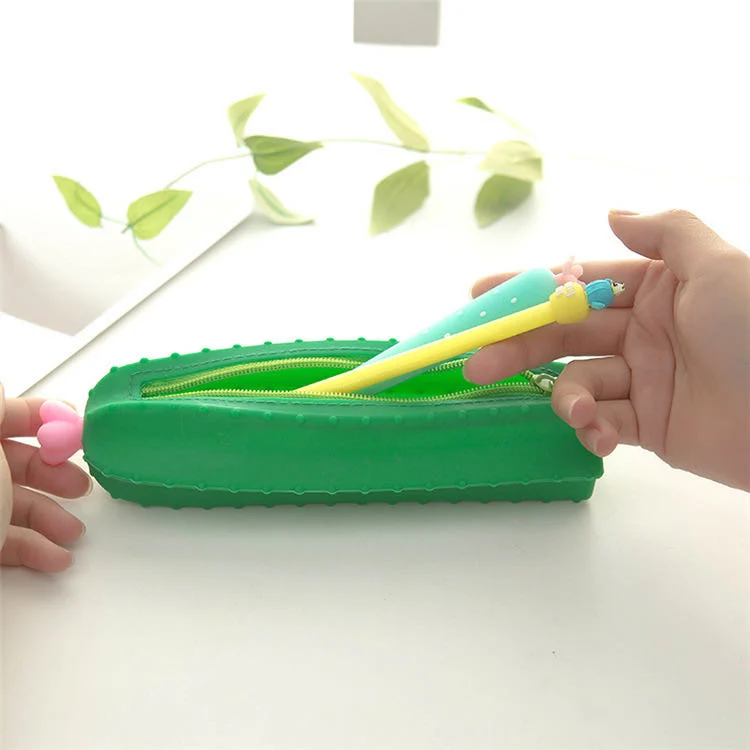 Silicone Cute Vegetable Cactus Pencil Case Simple Creative Primary and Secondary School Storage Stationery Pencil Case