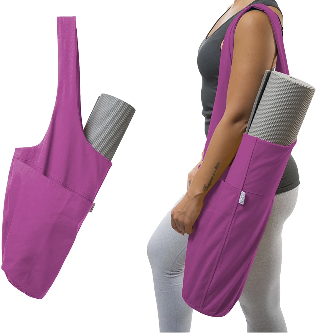 New Design Organic Yoga Shoulder Sling Travel Bag Yoga Mat Carry Bag Cotton Canvas Yoga Bag