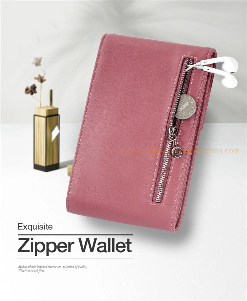Latest PU Phone Bag Phone Card Slot Wallet Zipper Phone Shoulder Bag