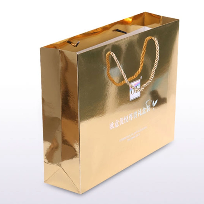 OEM UV Coating Black Packaging Custom Printed Luxury Craft Wholesale Paper Gift Bags, Custom Paper Bag with Handle