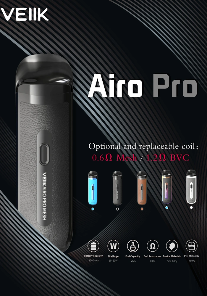 Hot Search Brand Vape Pod Kit Veiik Airo PRO Pctg Material Mouthpiece Tpd Complaint with Gift Case Pod System Vapor
