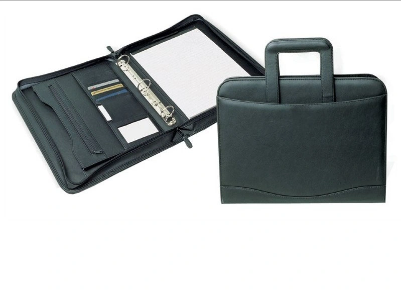 Portable Leather Conference Document Holder Case with Handle