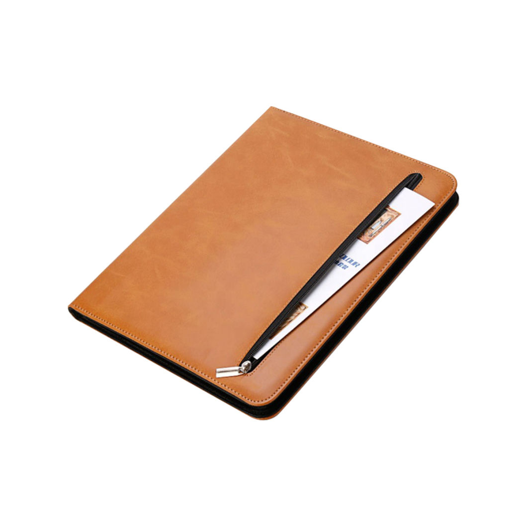 Professional Business Portfolio Custom Zip Leather Organizer A4 Agenda PU File Folder