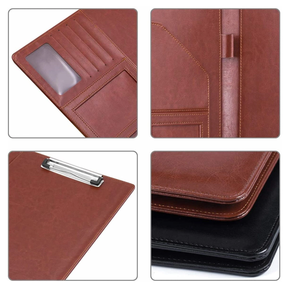 Custom Personalized File Binder Fashion Business Padfolio Faux Leather A4 Portfolio Folder
