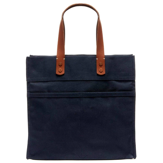 Fashion Cotton Tote Handbag with Two Exterior Back Pockets