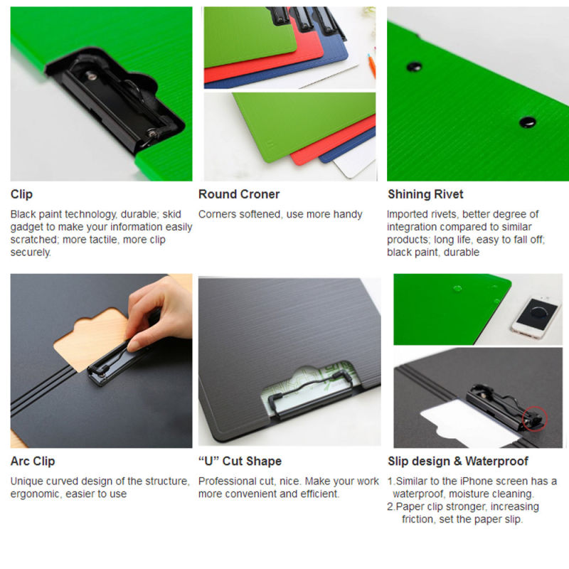 Office Supplies Flexible Plastic Writing Clip Board PP Foam Clipboard