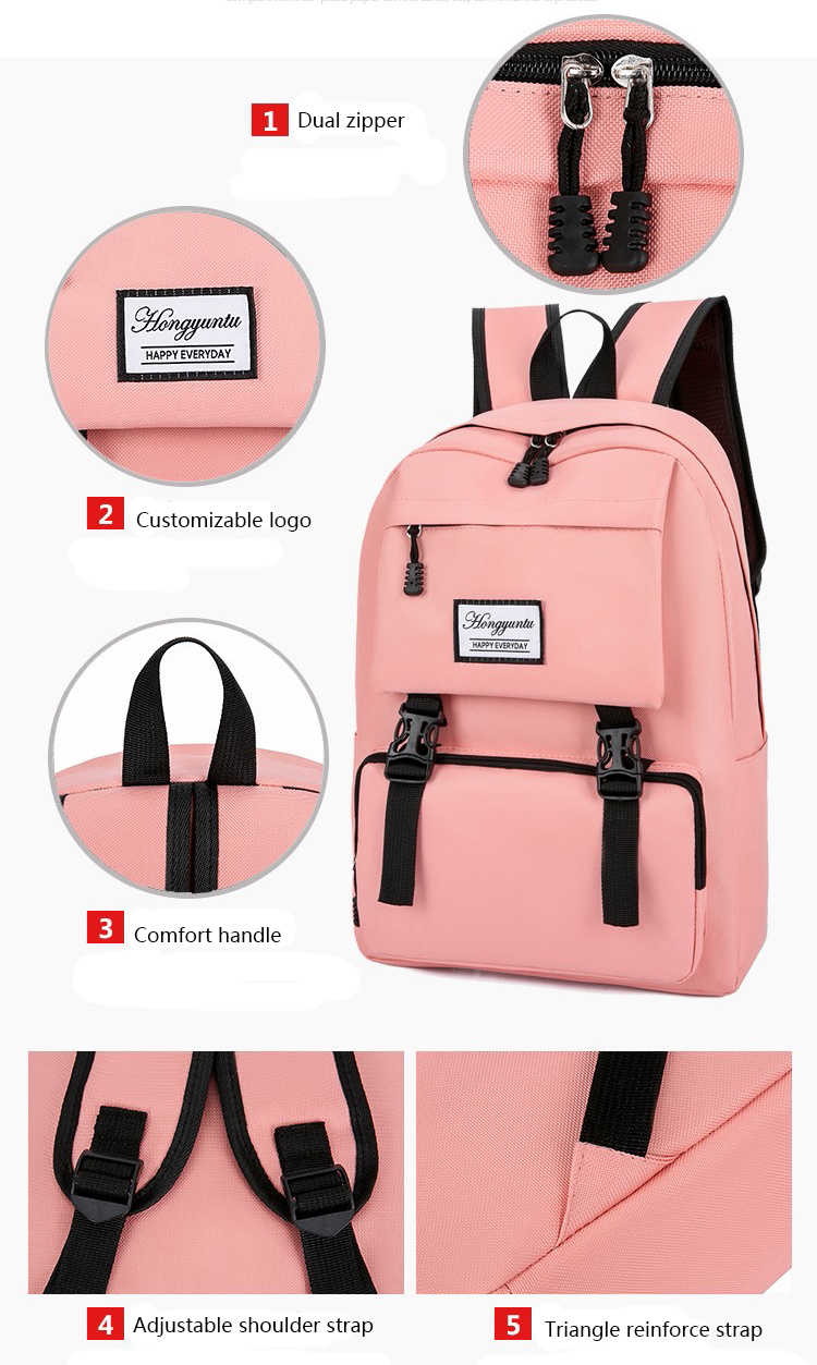 Custom 15.6" USB Computer Backpack Women School Laptop Backpack Set