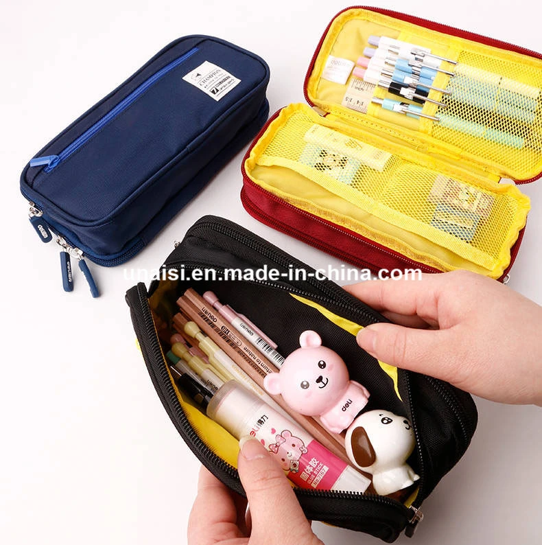 Large Capacity Canvas Pencil Carrier Pen Carry Case Stationery Bag