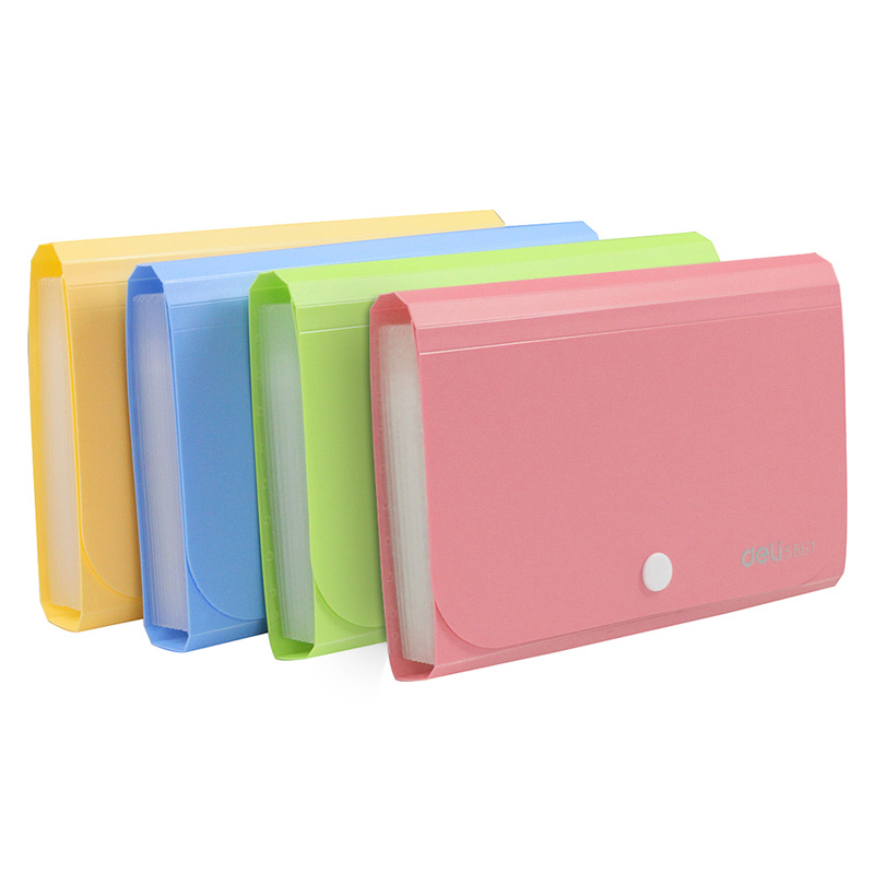 Pockets Expandable File Organizer with Cover, Portable Rainbow File Folder