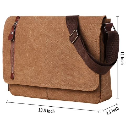 Canvas Messenger Bag for Men & Women, Travel Shoulder Bag, Sling Bag
