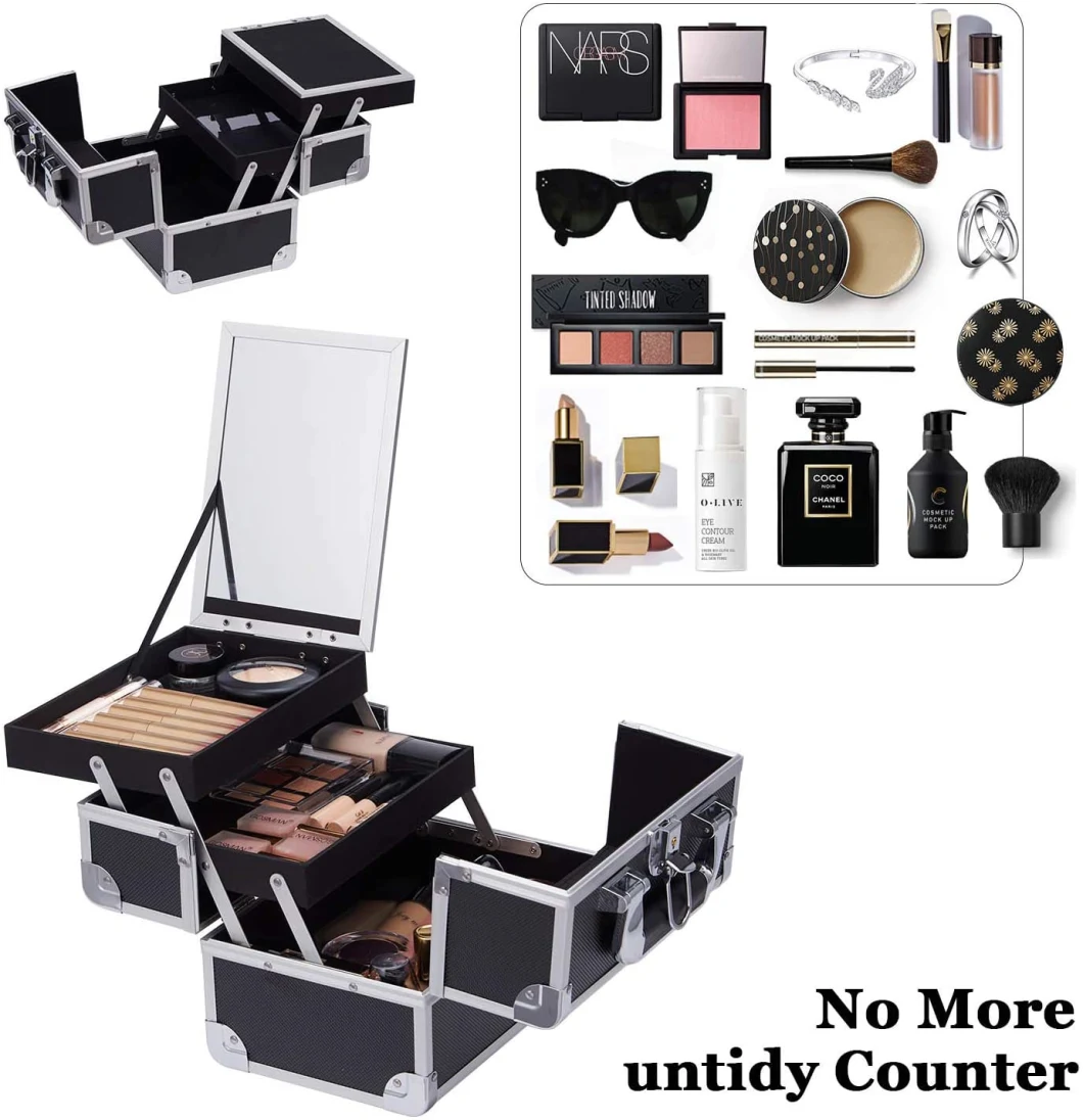Makeup Box Organiser Beauty Storage Train Cosmetic Case