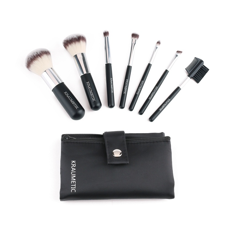 7PCS Travel Brush Set Makeup Brush with Button Bag