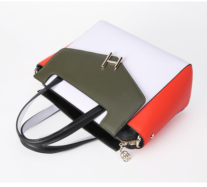 Leather Handbags Fashion Contrast Color Wings Bag Shoulder Messenger Bag