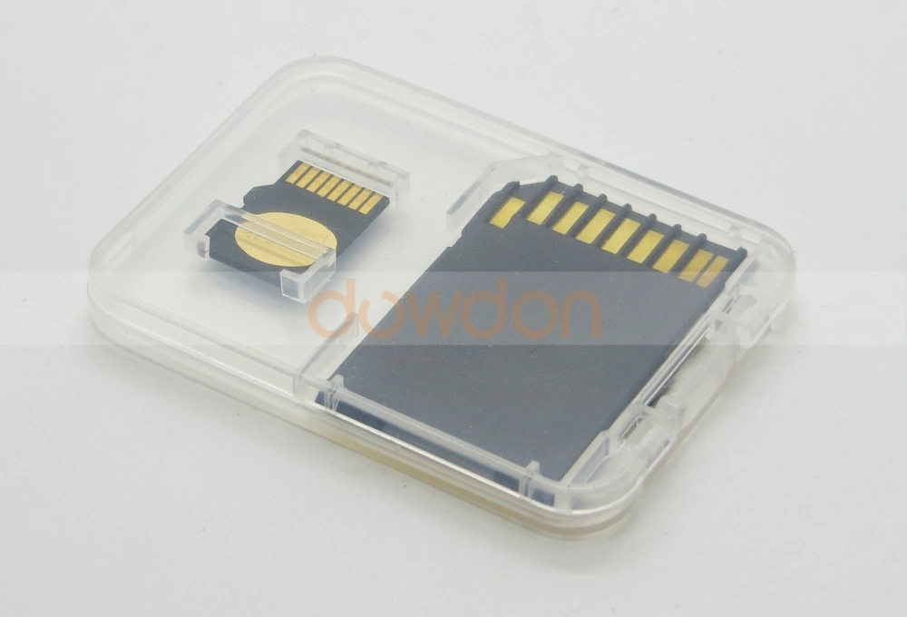 Super Thin 2 in 1 Protective Transparent Plastic Memory Card Case for SD Micro SD Card