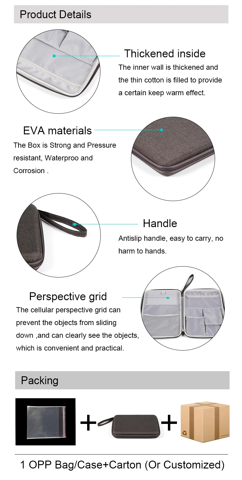 Portable Durable Using Custom Made Professional Tool Bag Cosmetic Bag EVA Collection Bag