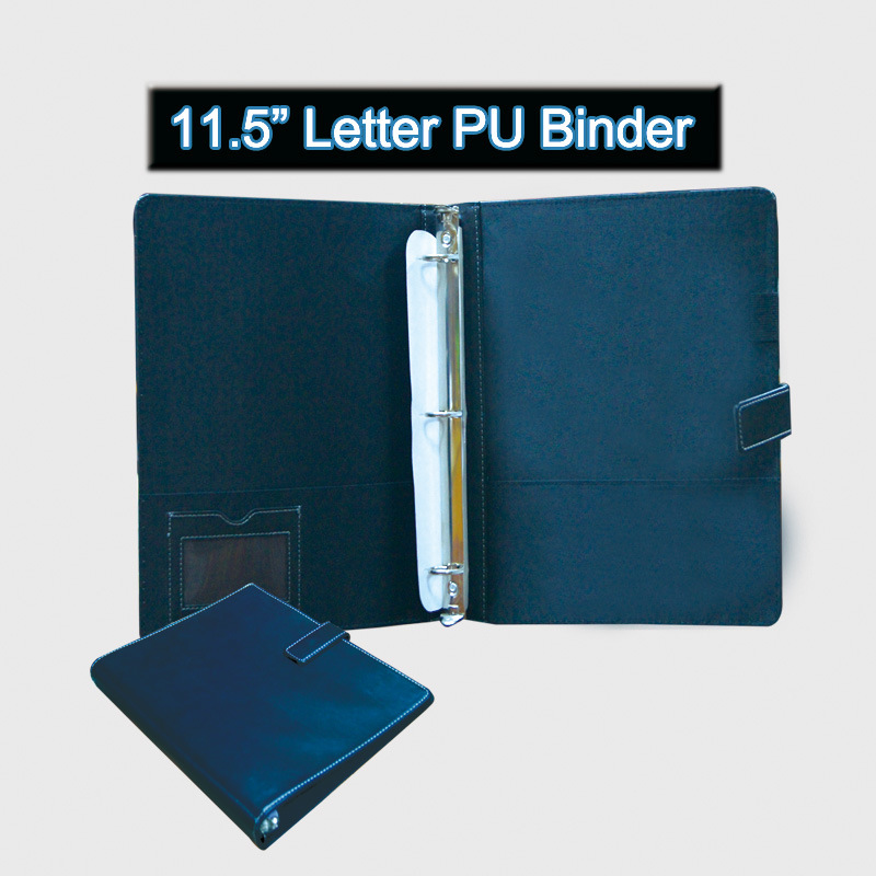 Black PU Leather File Folder with Binder High Quality Business Folder