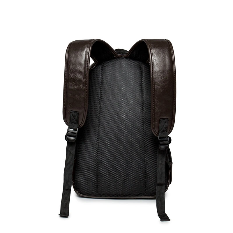 Factory Direct Selling Korean PU Men Backpack Double Shoulder Travel Bag Student Schoolbag Computer Bag Fashion