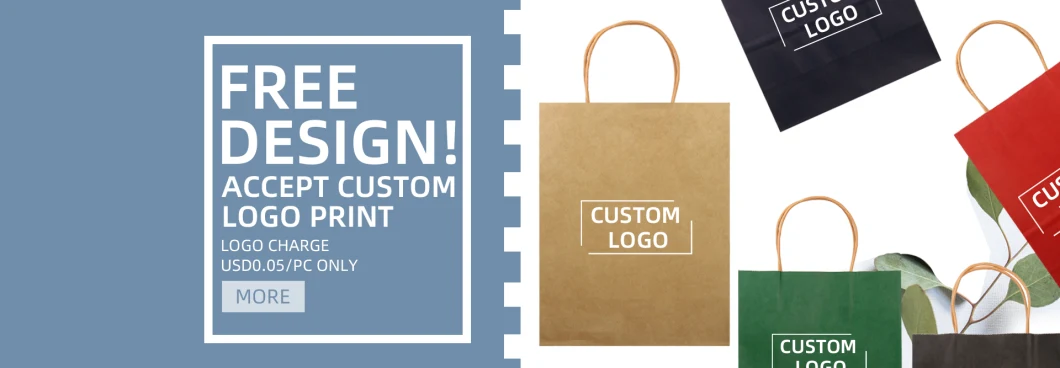 100% Eco-Friendly Material Custom Paper Bag Brown Color Paper Carrier Bag
