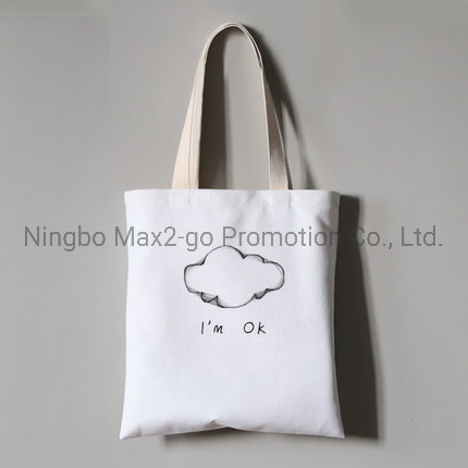 Customized Fashion School Canvas Cotton Tote Shopping Bag