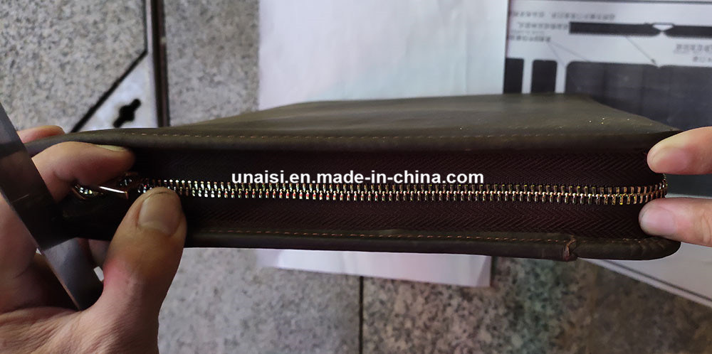 A4 Leather Document Portfolio Organizer Carry Case for Business Travel