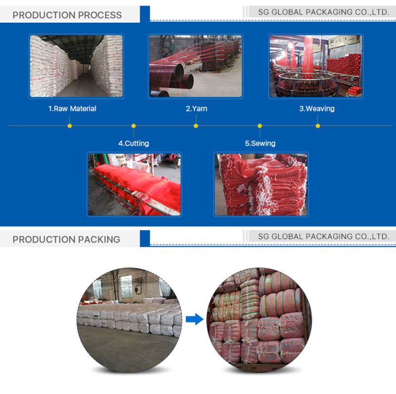 China Factory Packing 30kg Fruits Mesh Net Bag